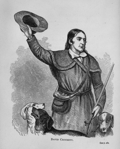 David Crockett, aus dem Texas History Scrapbook von American School